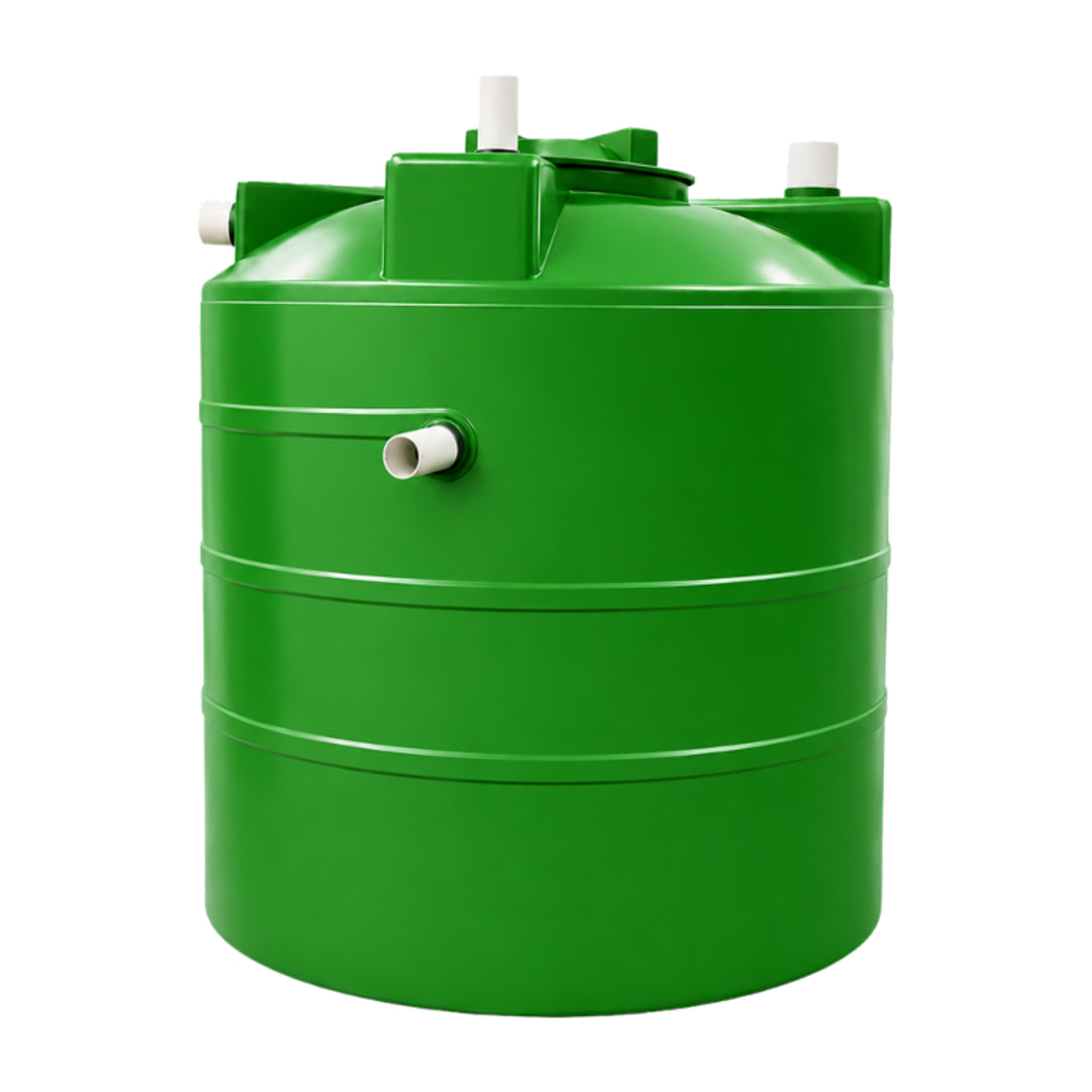 Biodigestor Biosplash autolimpiable de 2,400 litros, plano