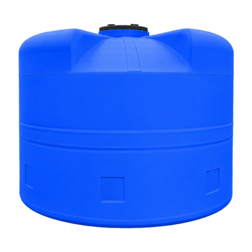 Cisterna Biosplash bicapa de 5,000 litros, azul, tapa central, con accesorios